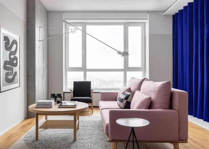 用窗簾做軟隔斷， 65㎡小戶型的打造秘籍！